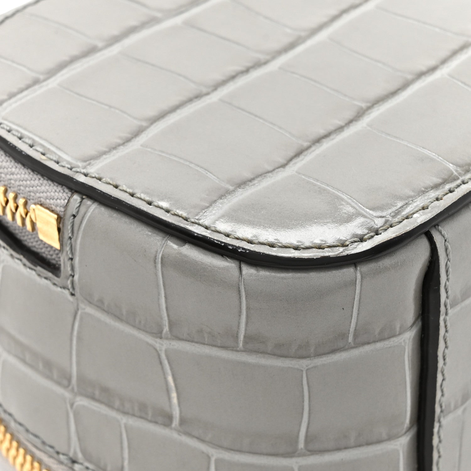 Chloe Calfskin Crocodile Embossed Mini C Vanity Bag Stormy Grey 14 of 14