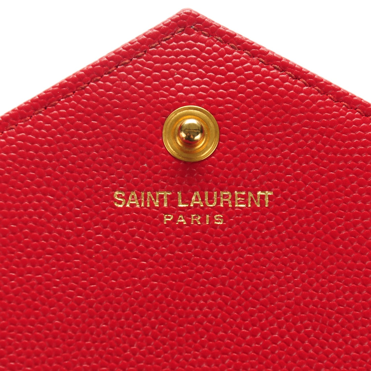 Grain De Poudre Matelasse Chevron Monogram Chain Wallet Lipstick Red