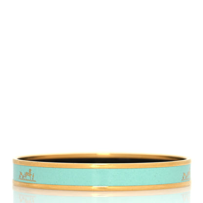 Hermes Enamel Printed Narrow Caleche Bracelet 70 Lagon 3 of 5