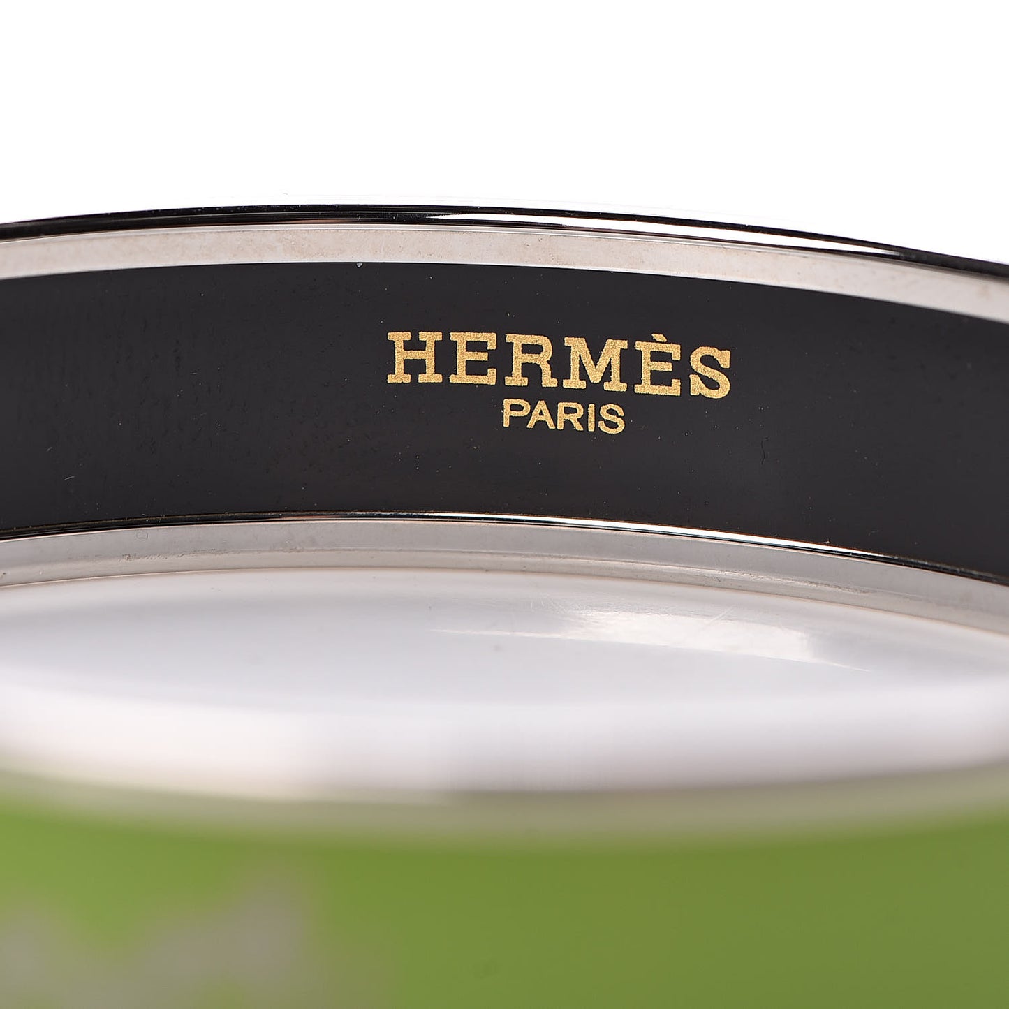 Enamel Printed Medium Caleche Bracelet 62 Vert Anis
