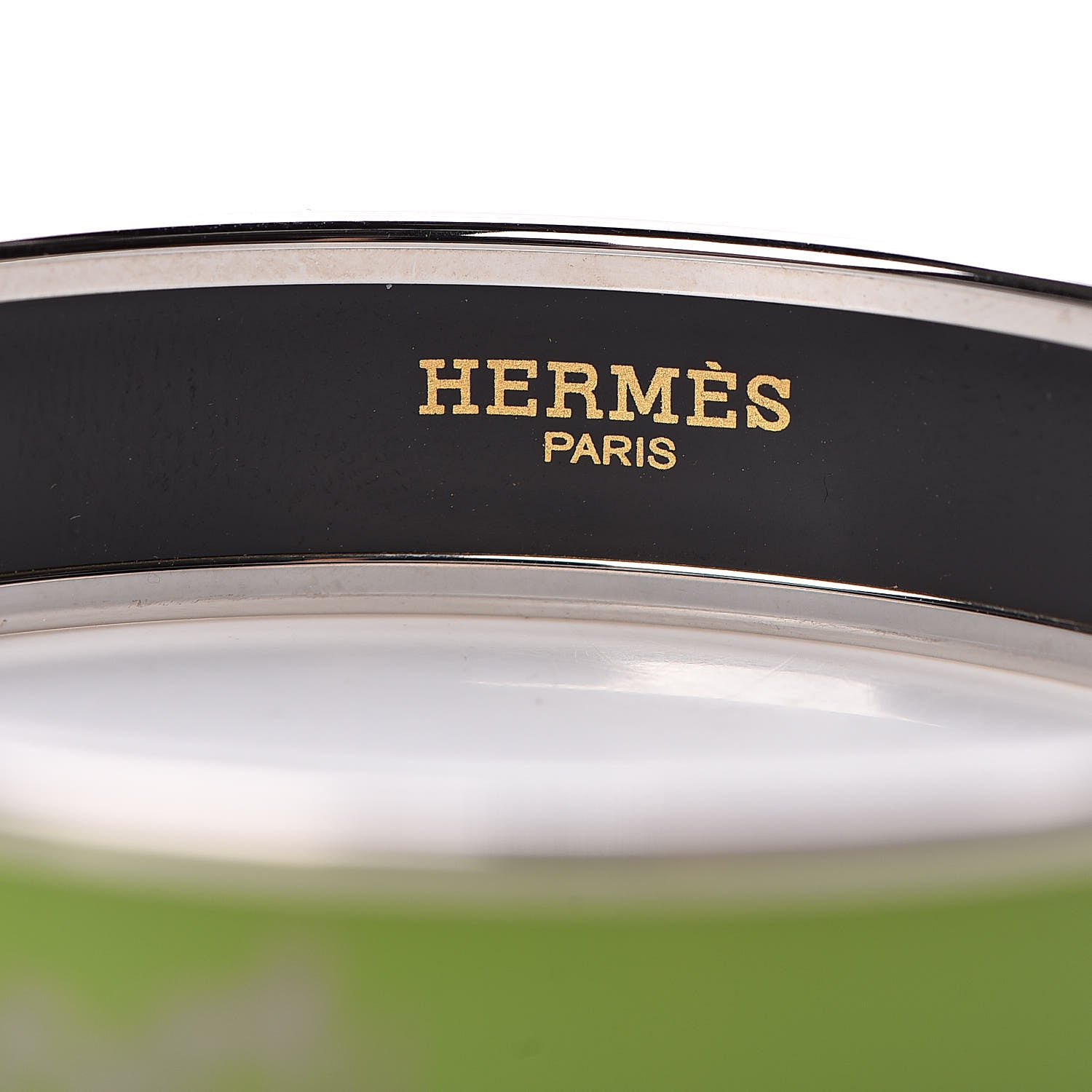 Hermes Enamel Printed Medium Caleche Bracelet 62 Vert Anis 5 of 5
