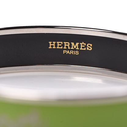Hermes Enamel Printed Medium Caleche Bracelet 62 Vert Anis 5 of 5