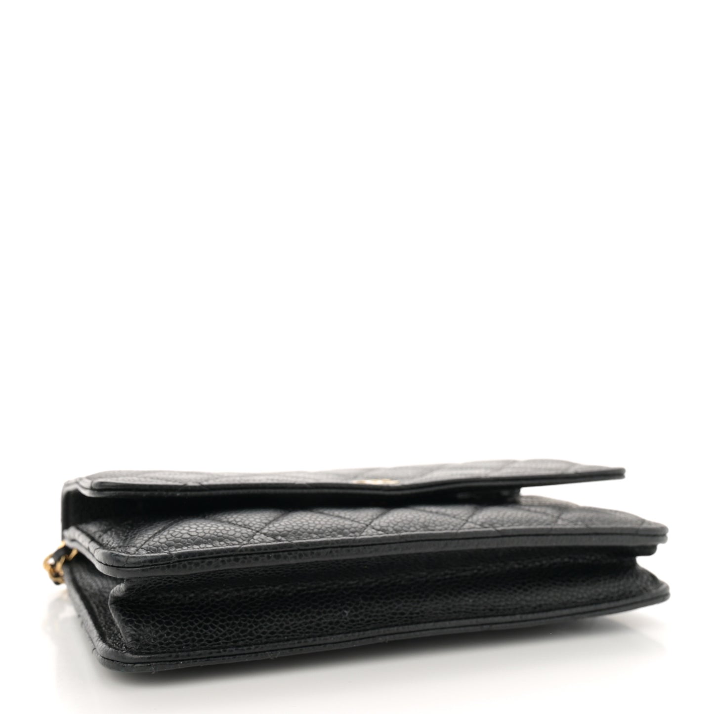 Caviar Quilted Wallet on Chain WOC Black