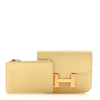 Hermes Epsom Constance Slim Wallet Jaune Poussin 3 of 10