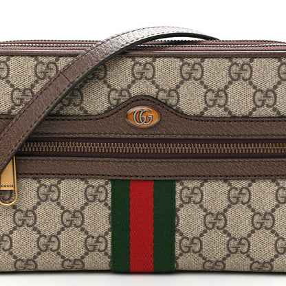 Gucci GG Supreme Monogram Web Ophidia Double Zip Shoulder Bag Beige New Acero 8 of 10