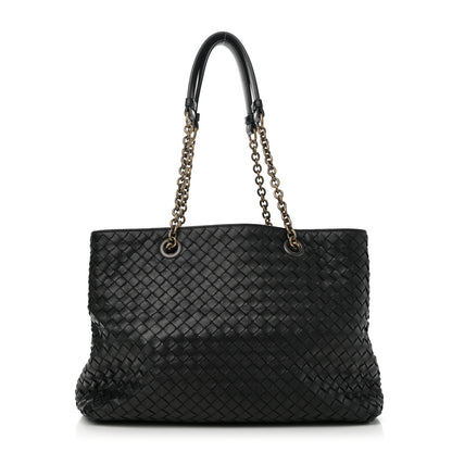 Bottega Veneta Nappa Intrecciato Medium Classic Chain Strap Tote Black 1 of 10