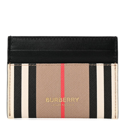 Burberry E-Canvas Calfskin Icon Stripe Card Case Archive Beige 1 of 7