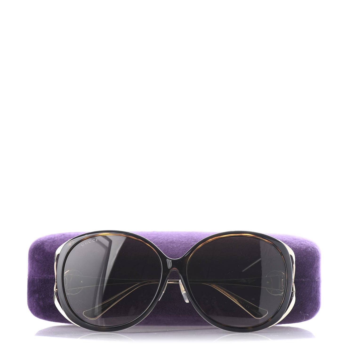 Gucci Acetate Round Frame Injected GG0226SK Sunglasses Tortoise 8 of 8