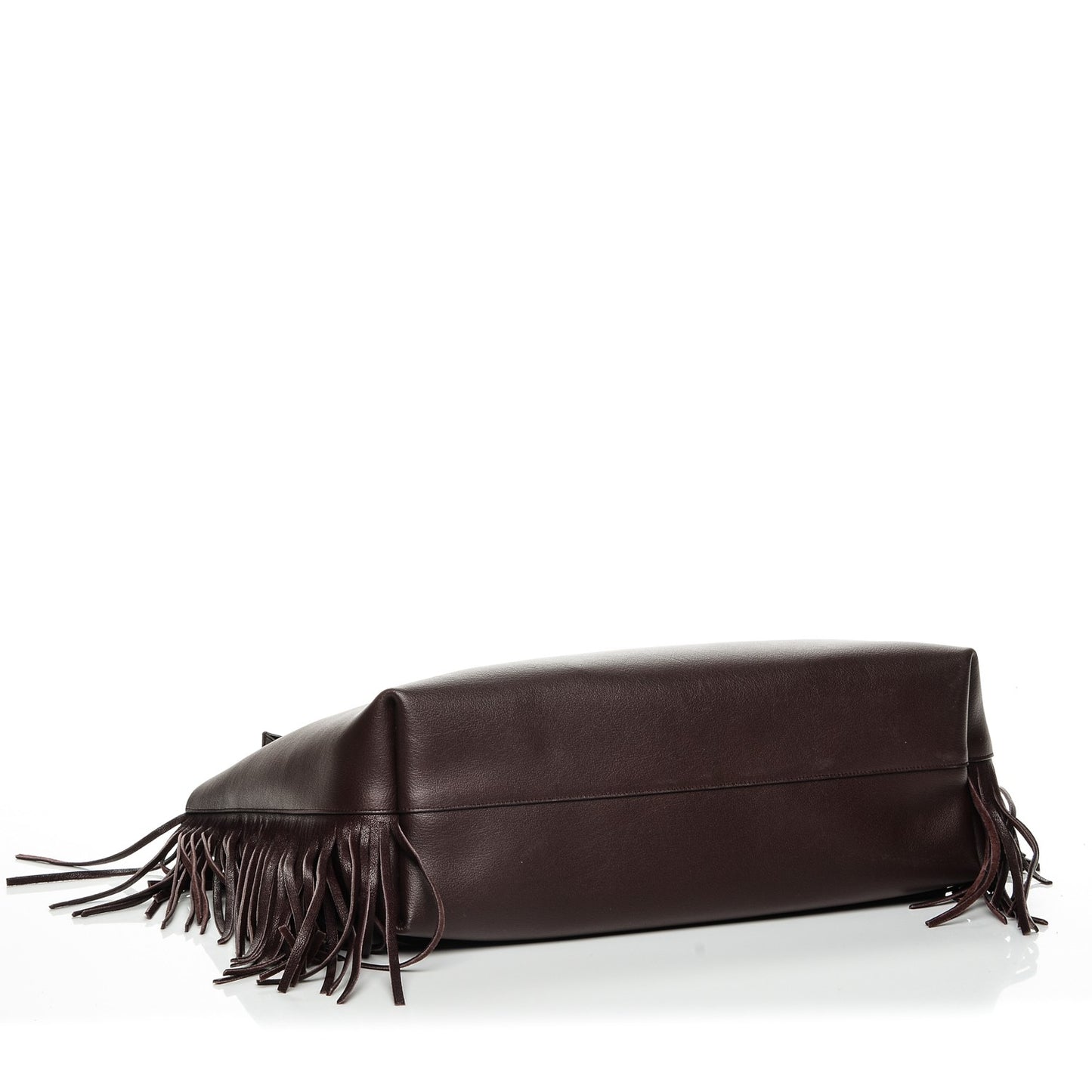 Calfskin Large Fringe Shopping Tote Amaranto