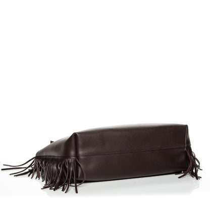 Saint Laurent Calfskin Large Fringe Shopping Tote Amaranto 4 of 8