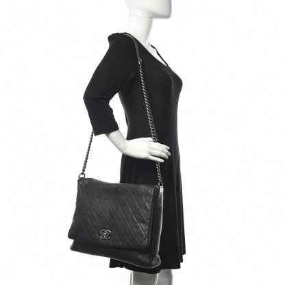 Chanel Calfskin Quilted Couture Messenger Black 2 of 12