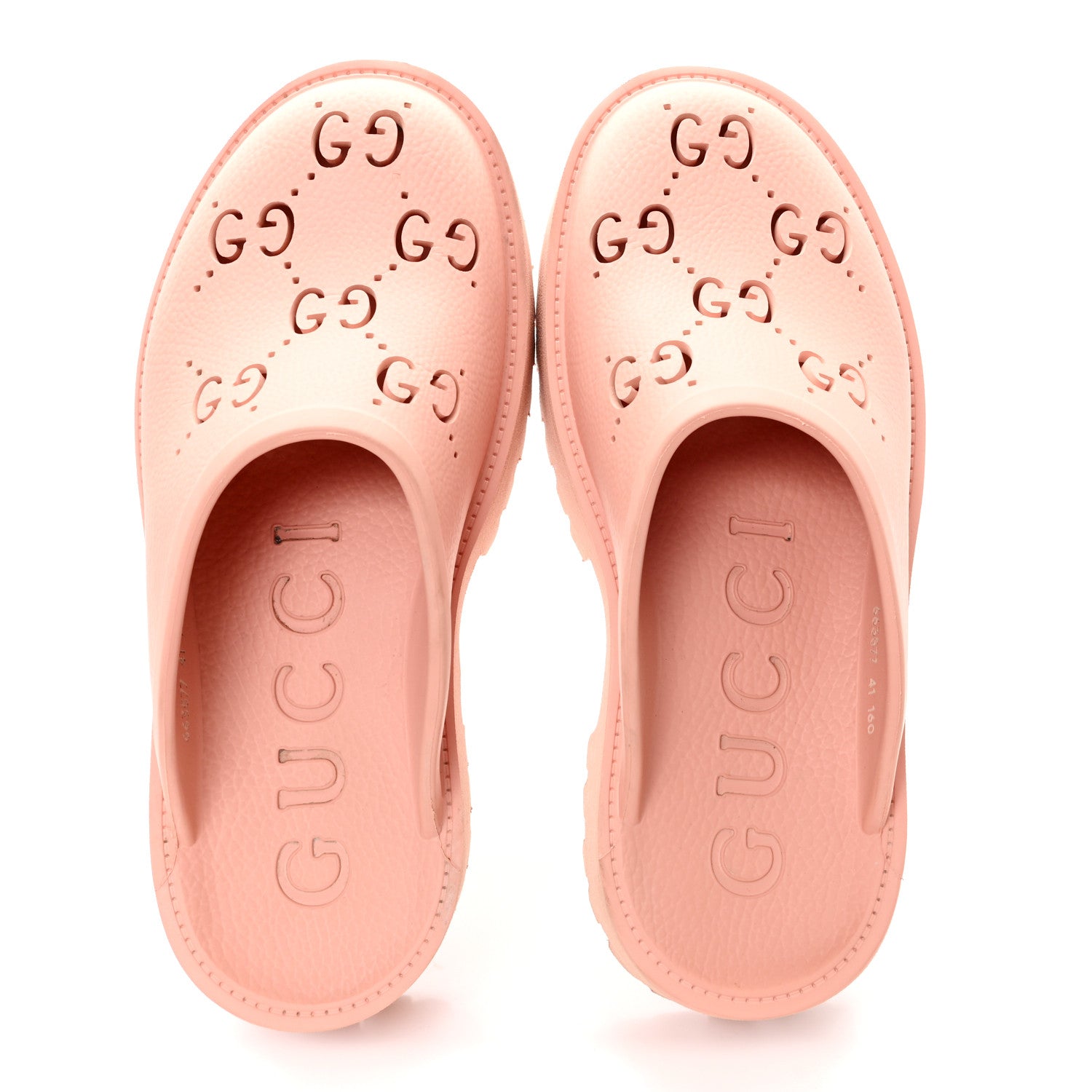 Gucci Rubber GG Monogram Perforated Elea Platform 55mm Lug Sole