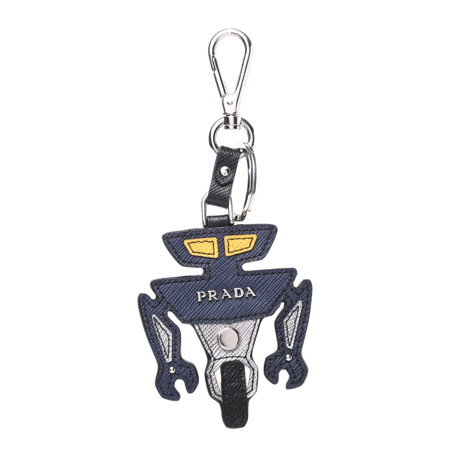 Prada Saffiano Robot Trick Keychain Black 1 of 6