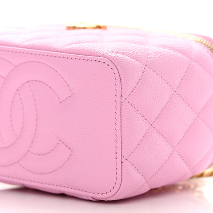 Chanel Caviar Quilted Sweetheart Vanity Case Pink 10 of 11