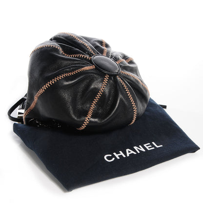 Chanel Lambskin Satin Reversible Mini Sac Cordon Black Peach 4 of 7