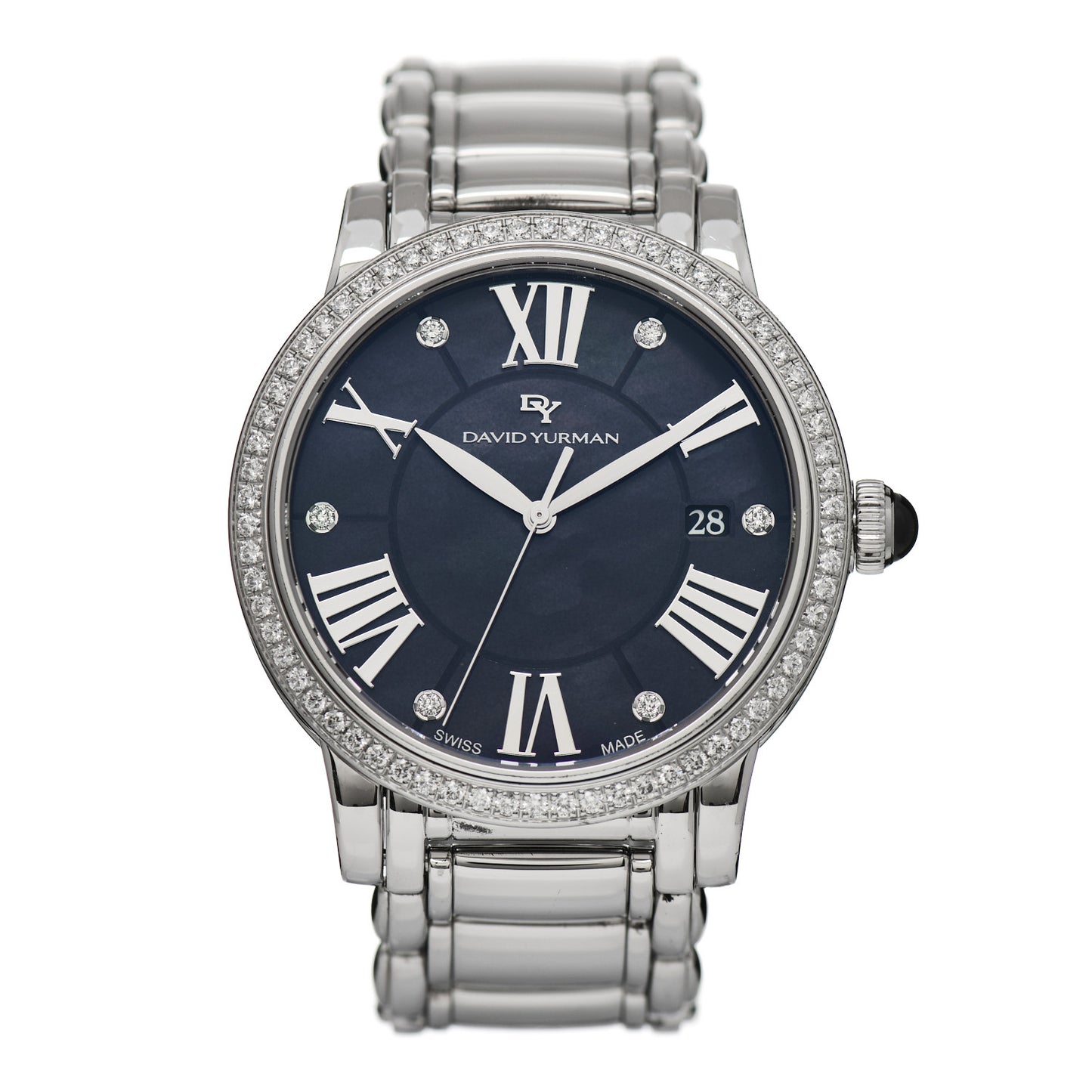 Stainless Steel Diamond Bezel 38mm Classic Quartz Watch Black