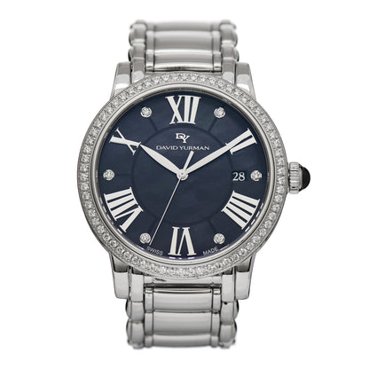 David Yurman Stainless Steel Diamond Bezel 38mm Classic Quartz Watch Black 1 of 4