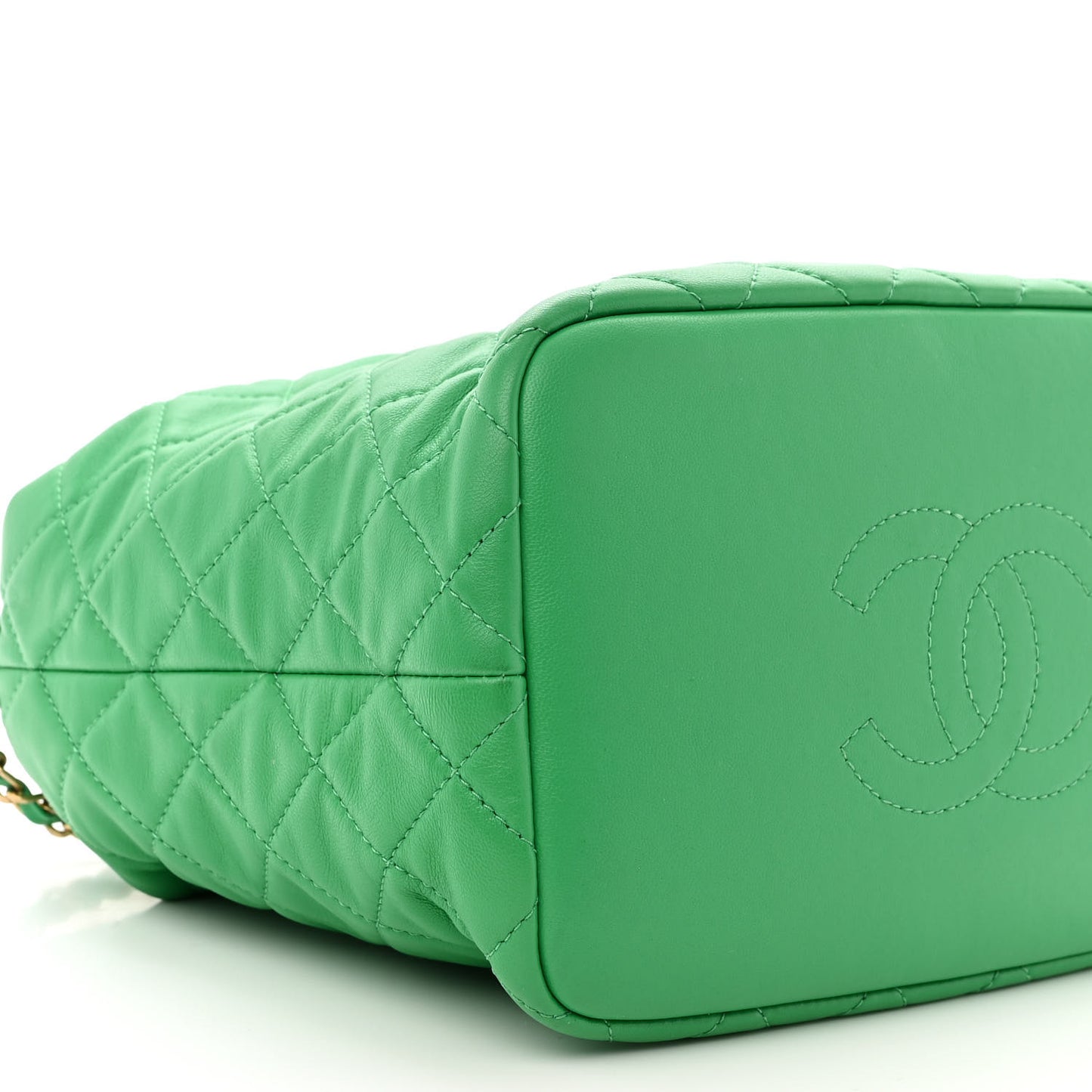 Lambskin Quilted Large Perfect Meeting Hobo Green