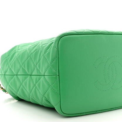 Chanel Lambskin Quilted Large Perfect Meeting Hobo Green 9 of 11