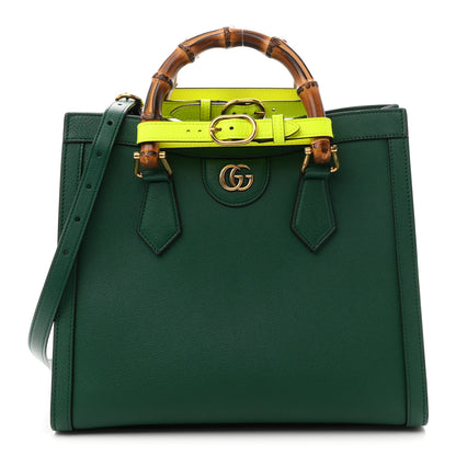 Gucci Wonka Grain Calfskin Small Diana Tote Bag Green Yellow Fluo 1 of 10