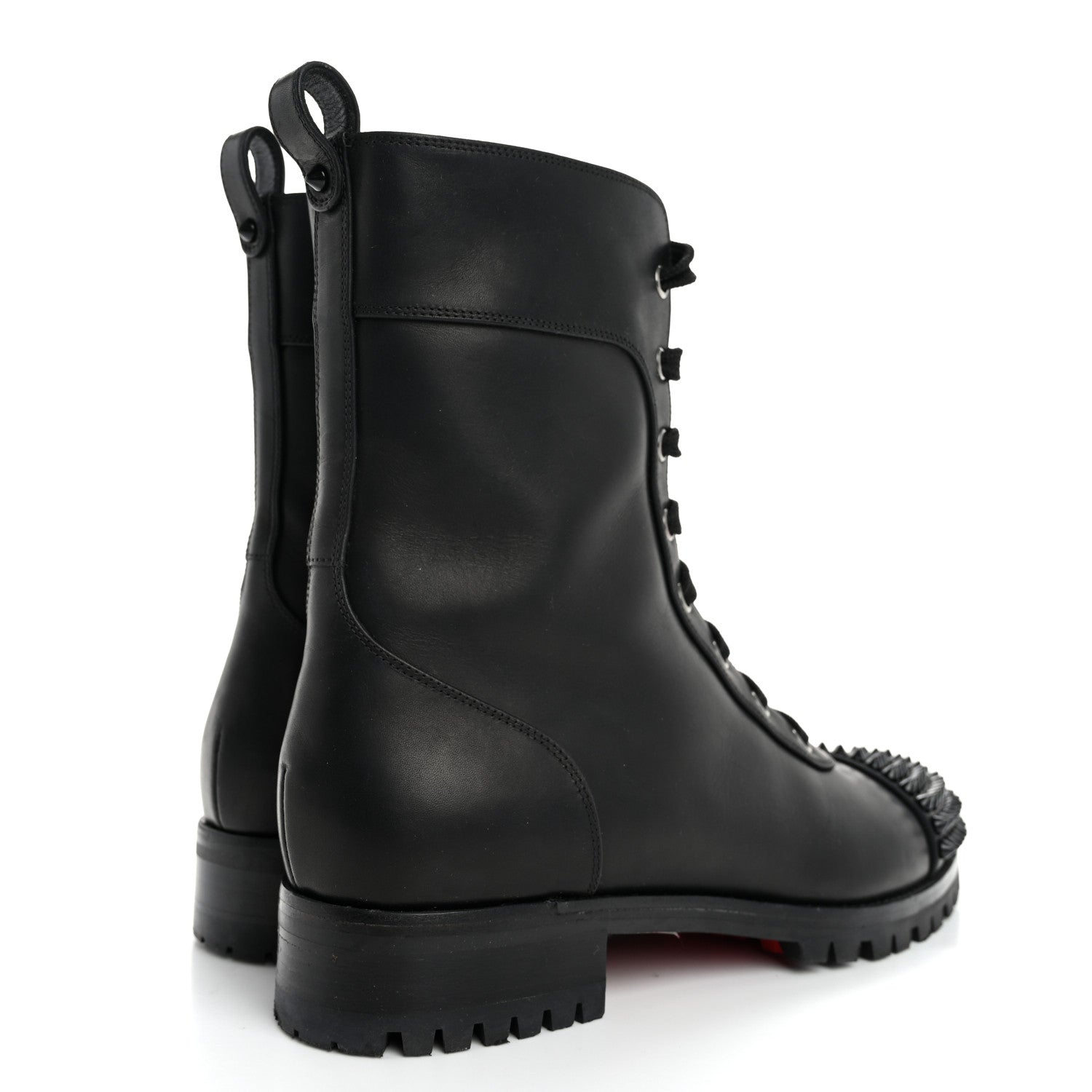 Christian Louboutin Calfskin Spikes TS Croc Flat Boots 39 Black 5 of 13
