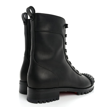 Christian Louboutin Calfskin Spikes TS Croc Flat Boots 39 Black 5 of 13