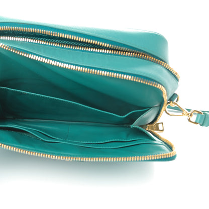 Prada Saffiano Double Zip Camera Bag Turchese 6 of 17