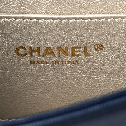 Chanel Grained Calfskin Embroidered Captain Gold Flap Belt Bag Navy 5 of 9
