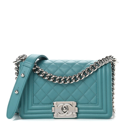 Chanel Calfskin Quilted Small Boy Flap Turquoise 1 of 9