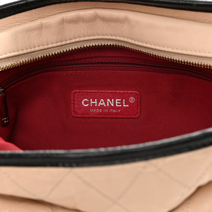 Chanel Aged Calfskin Quilted Medium Gabrielle Hobo Beige Black 6 of 15