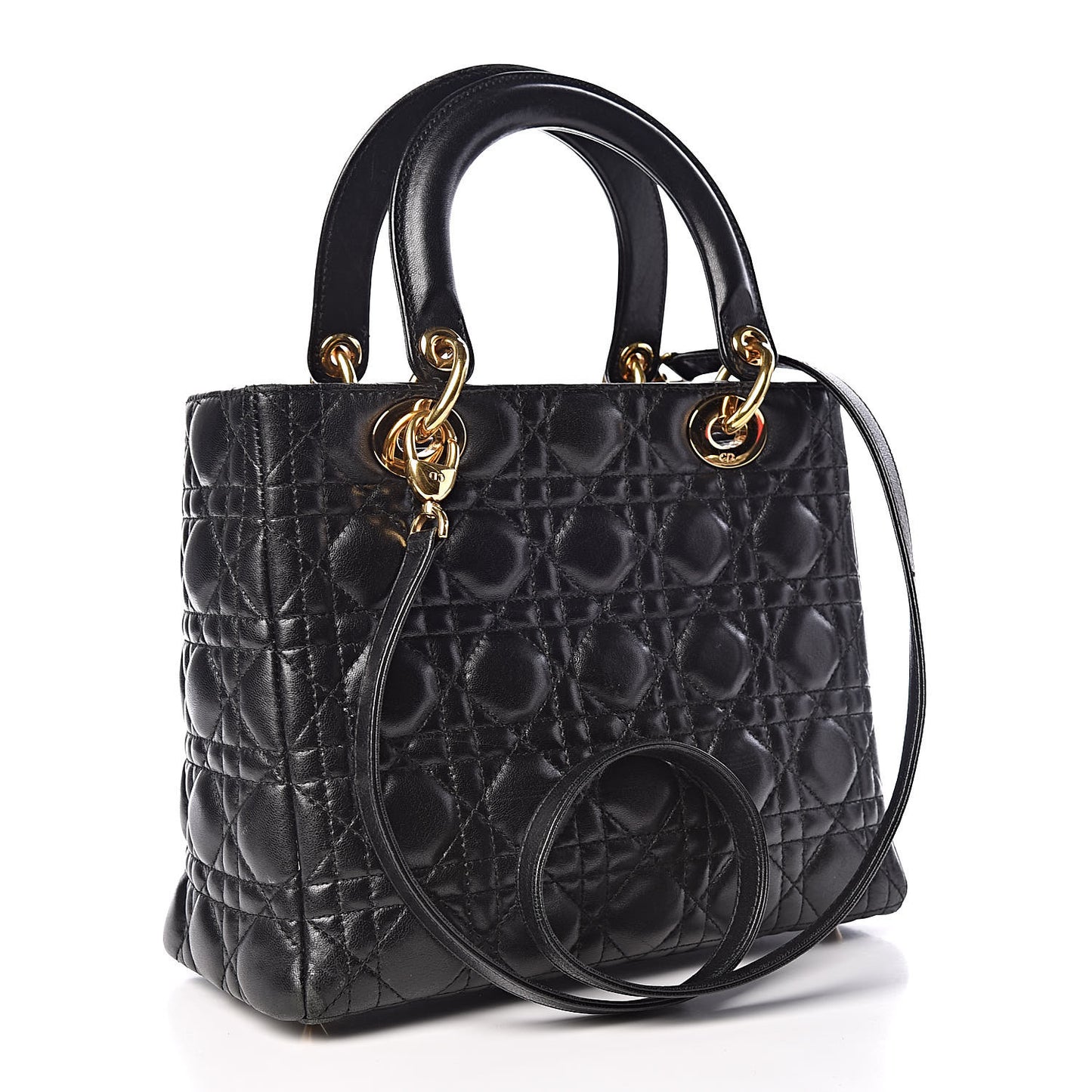 Lambskin Cannage Medium Lady Dior Black