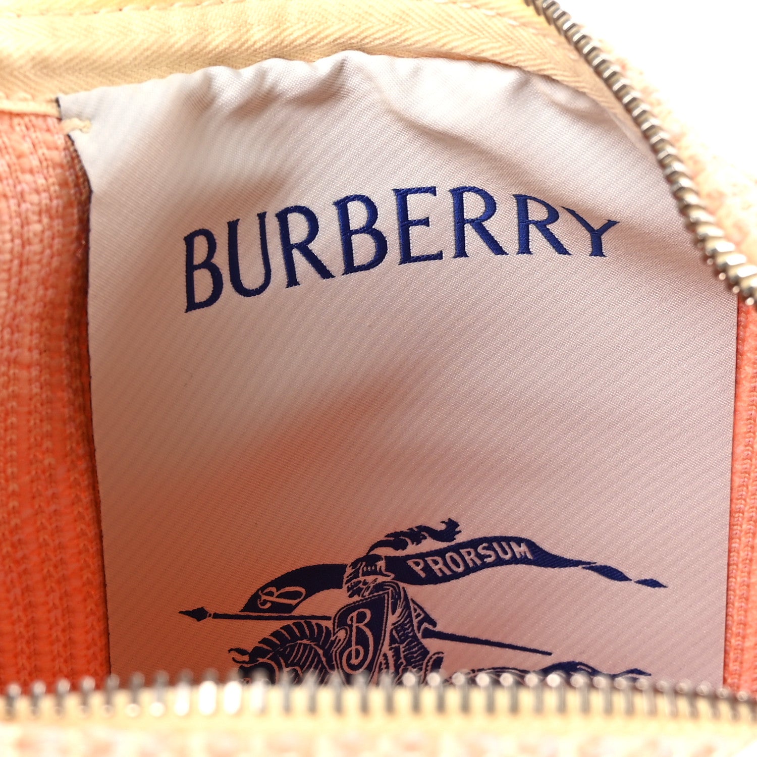 Burberry Canvas Knitted Check Mini Peg Duffle Bag Sherbert 6 of 10