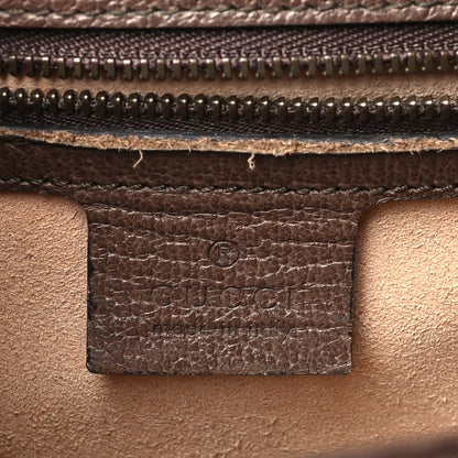 Gucci GG Supreme Monogram Textured Dollar Calfskin Web Small Ophidia Padlock Top Handle Bag Beige Ebony New Acero 6 of 15