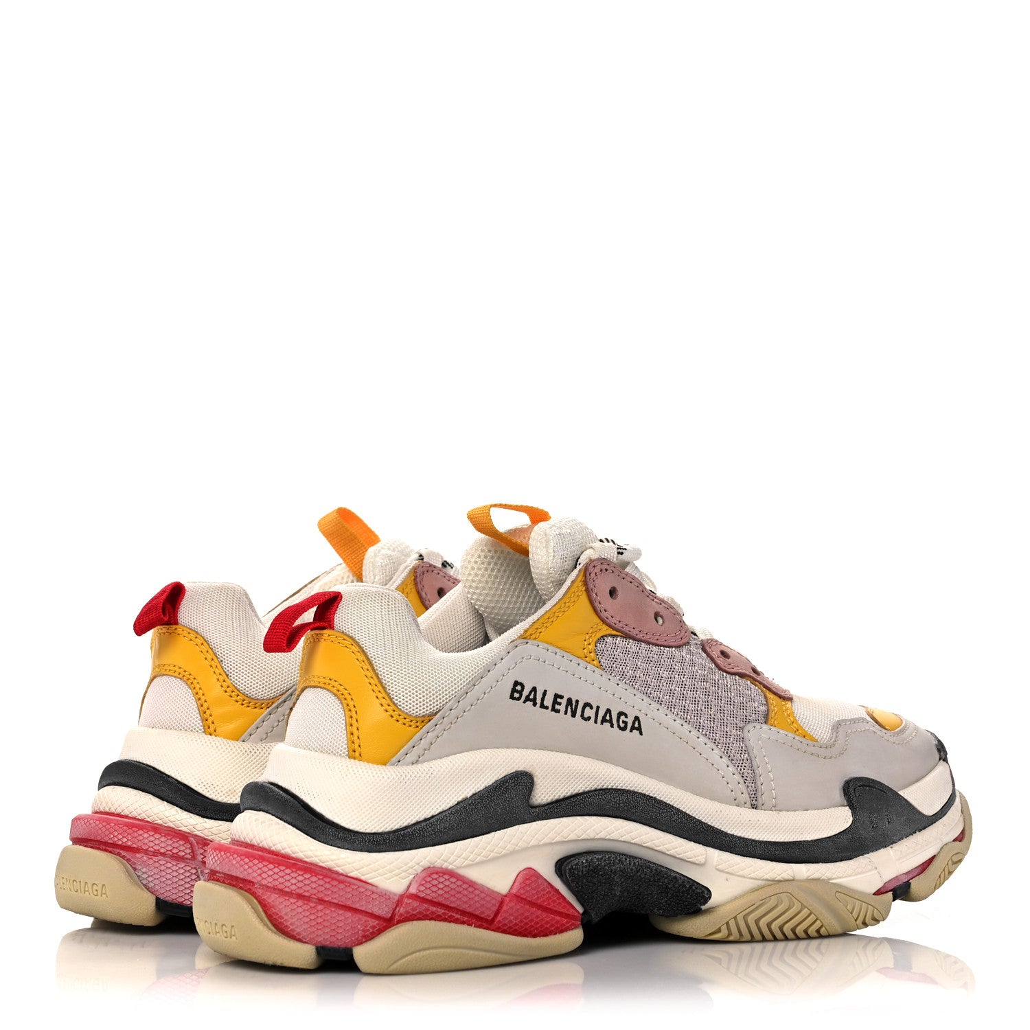 Balenciaga Mesh Nubuck Womens Triple S Sneakers 38 White Gris Jaune Rose 4 of 7