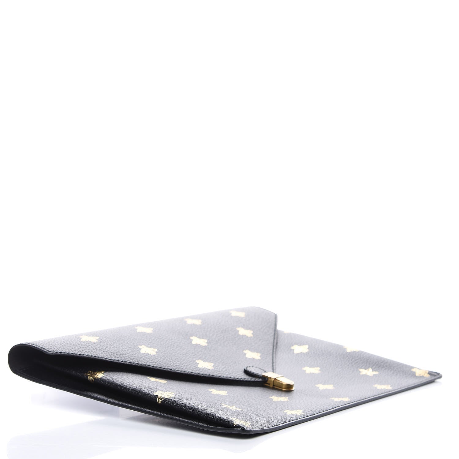 Gucci Grained Calfskin Bee Star Portfolio Black 4 of 7