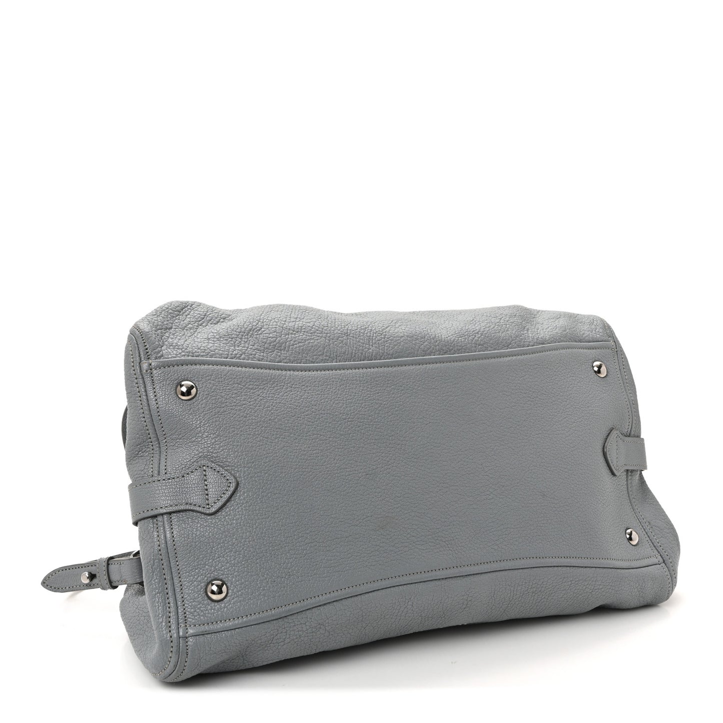 Goatskin Madras Top Handle Shoulder Bag Light Blue