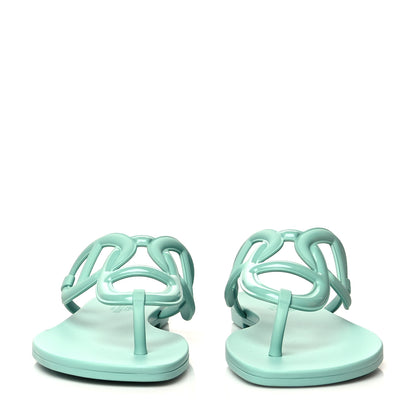 Hermes Rubber Womens Egerie Sandals 40 Vert Embrun 2 of 8