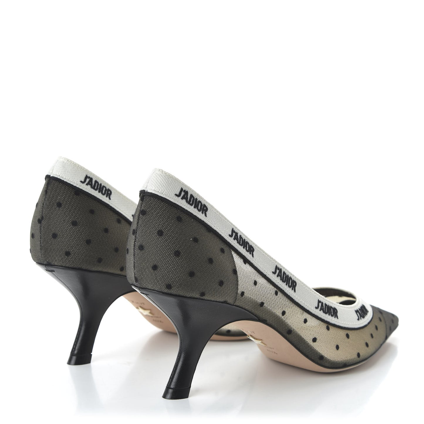 Plumetis Ribbon J'Adior 65mm Pumps 40.5 Black Nude