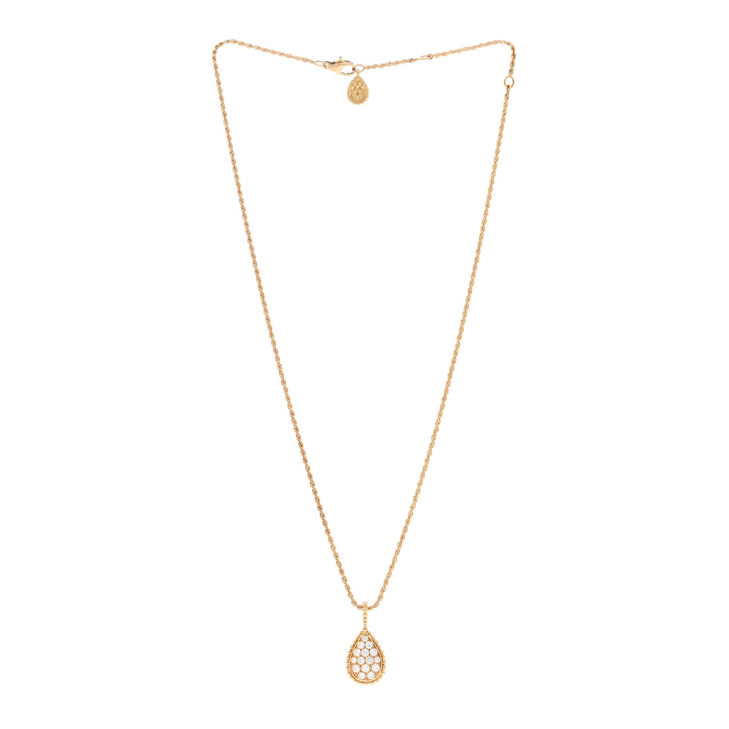 18K Yellow Gold Diamond M Serpent Boheme Necklace
