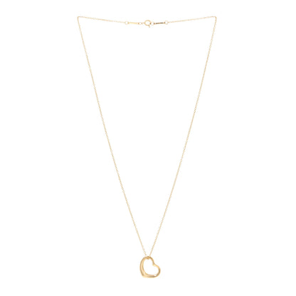 Tiffany 18K Yellow Gold 14mm Elsa Peretti Open Heart Pendant Necklace 3 of 5