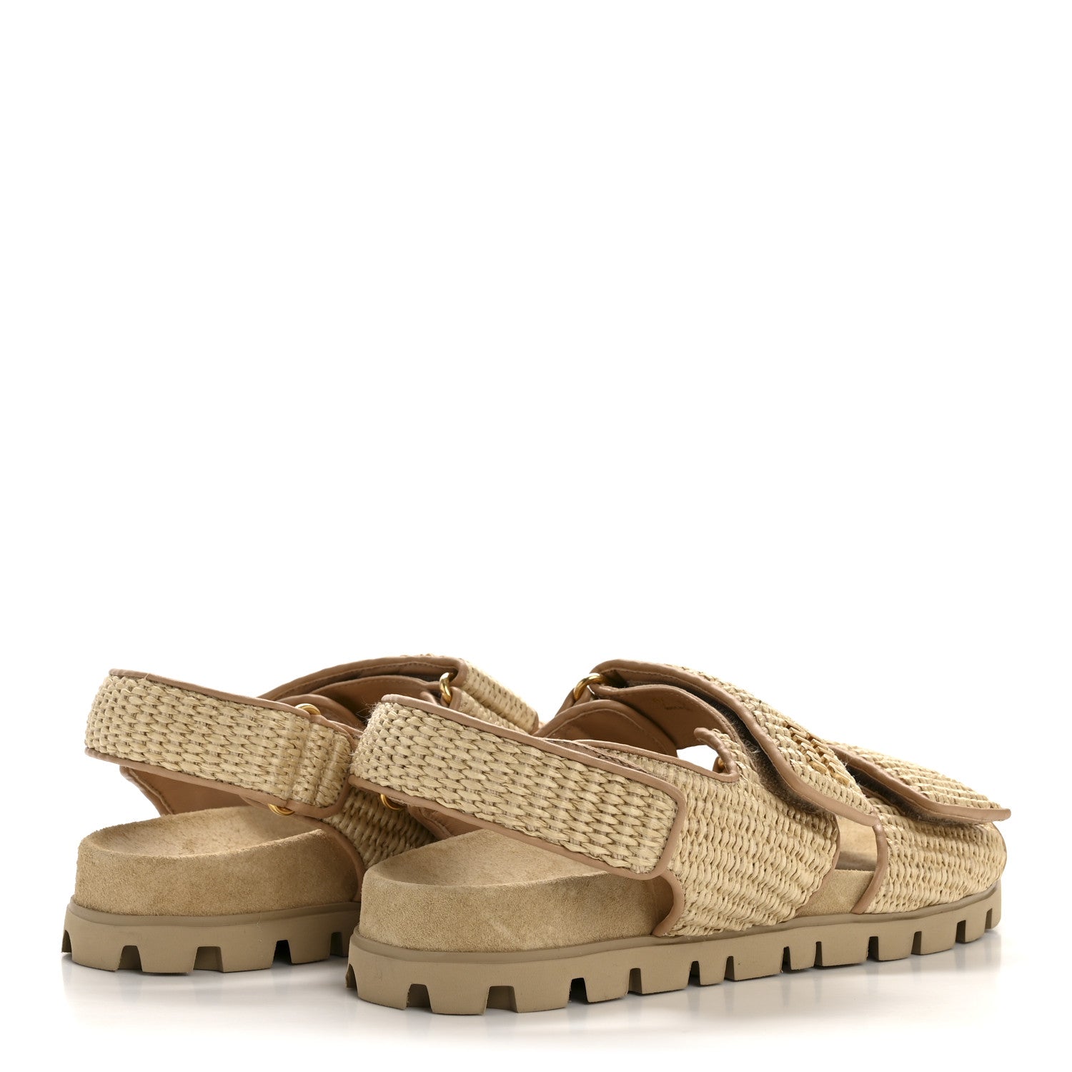Miu Miu Raffia Sporty Sandals 38 Naturale 5 of 8
