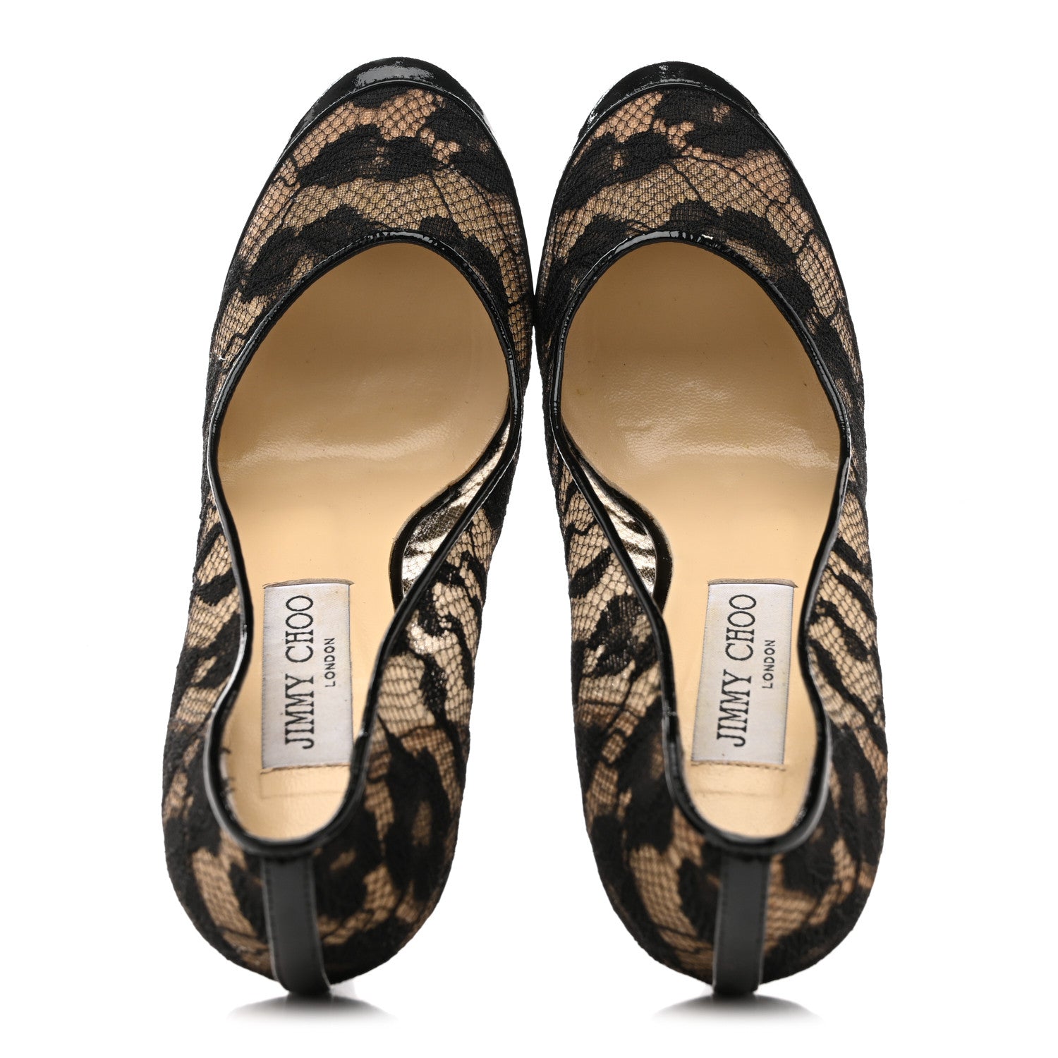 Jimmy Choo Lace Patent Pumps 36.5 Black 2 of 11