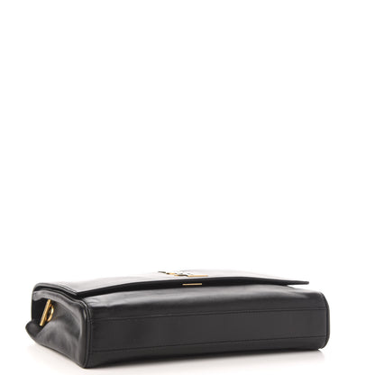 Saint Laurent Smooth Calfskin Suede Medium Reversible Monogram Kate Satchel Black 14 of 20