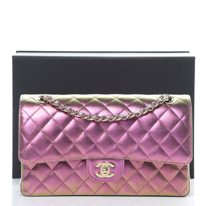 Chanel Iridescent Lambskin Quilted Medium Double Flap Purple 11 of 11