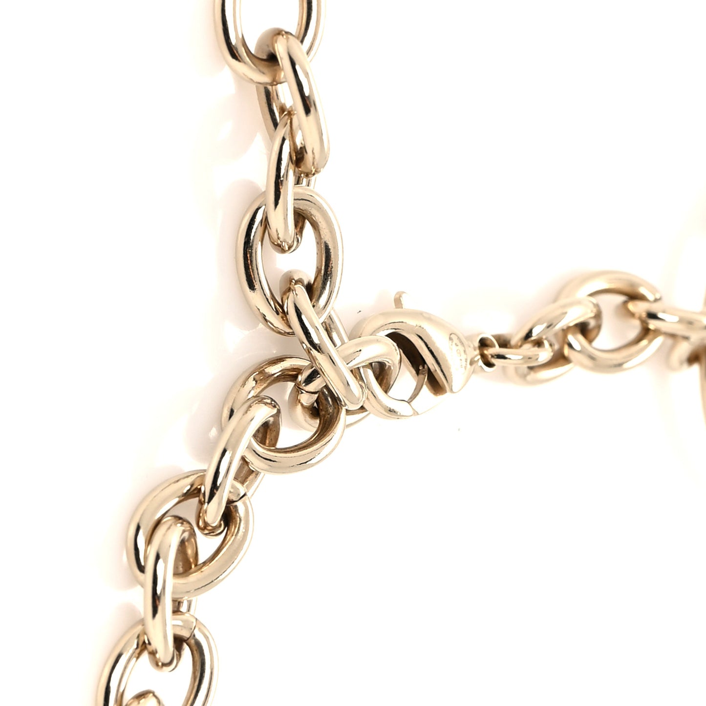 Metal Lambskin Chain Logo Belt 80 Gold