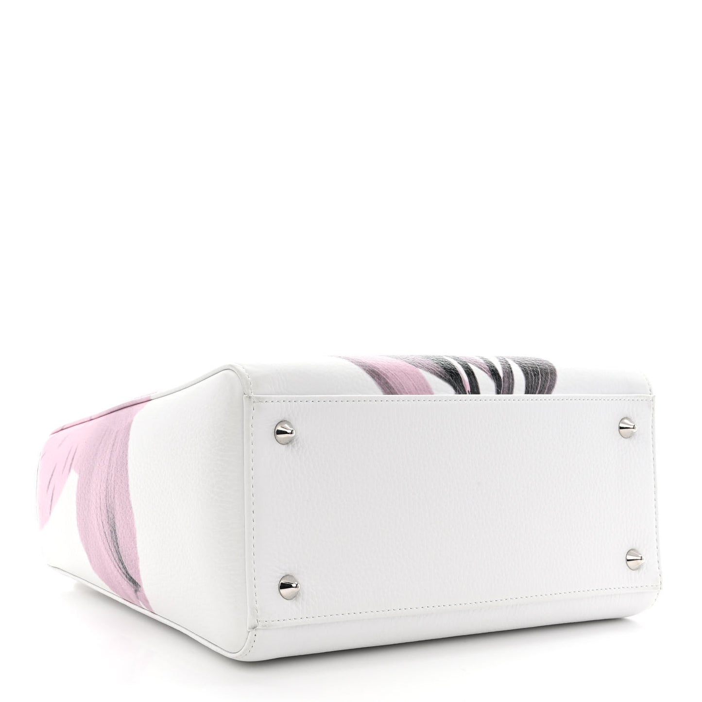 Deerskin Floral Printed Medium Lady Dior White