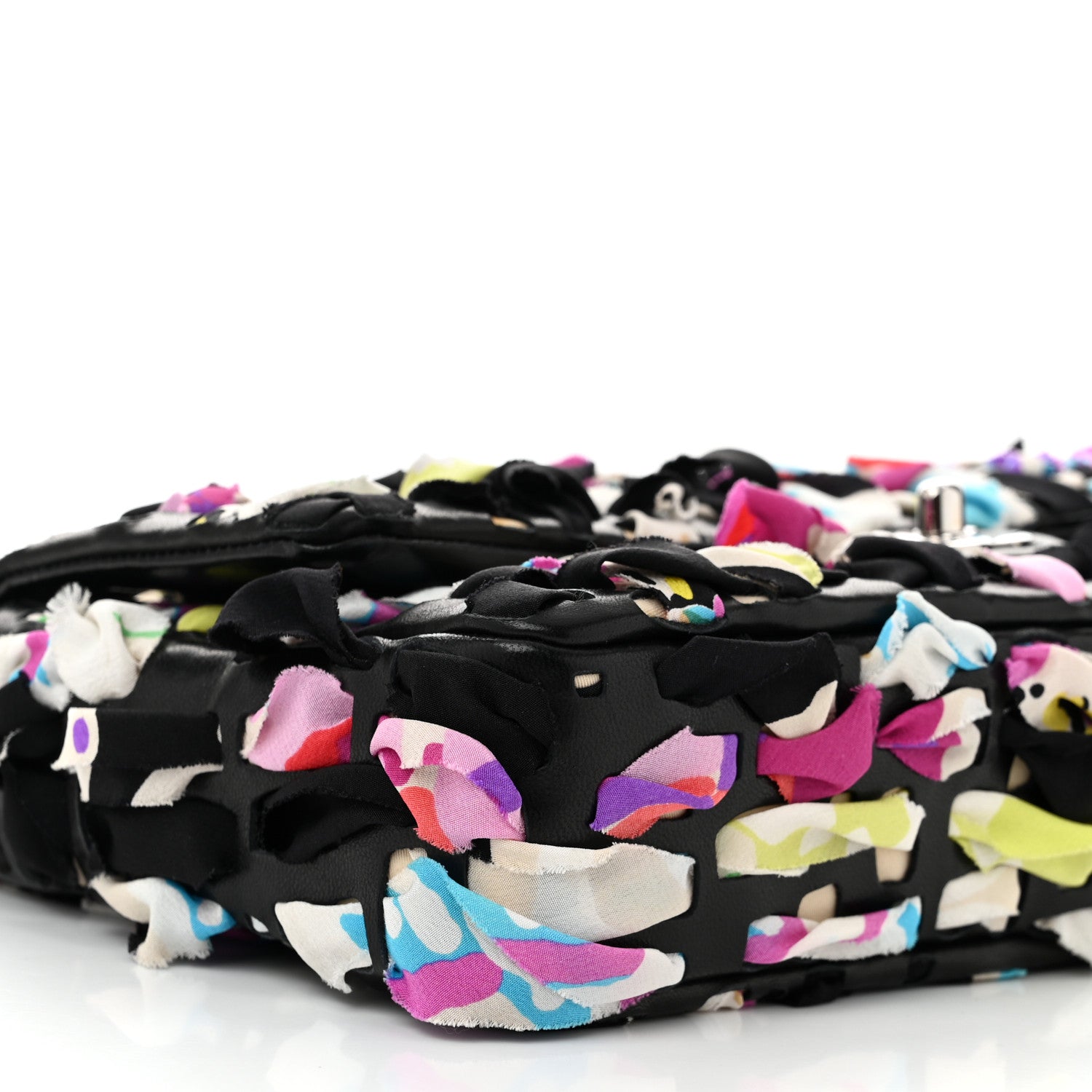 Chanel Silk Lambskin Ribbon Classic Flap Bag Turquoise Multicolor 9 of 11