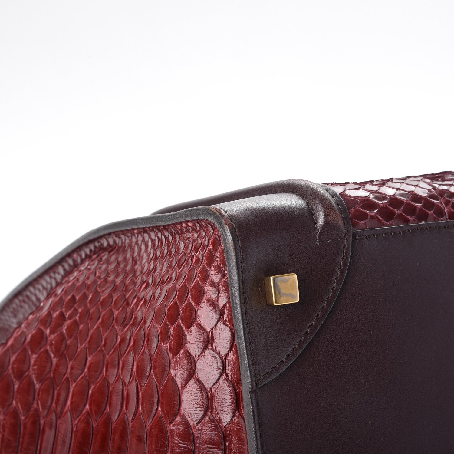 Celine Python Smooth Calfskin Mini Luggage Burgundy 16 of 16