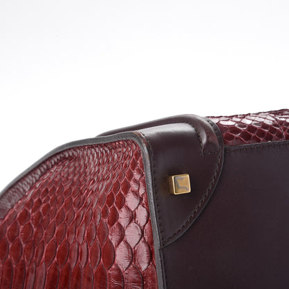 Celine Python Smooth Calfskin Mini Luggage Burgundy 16 of 16