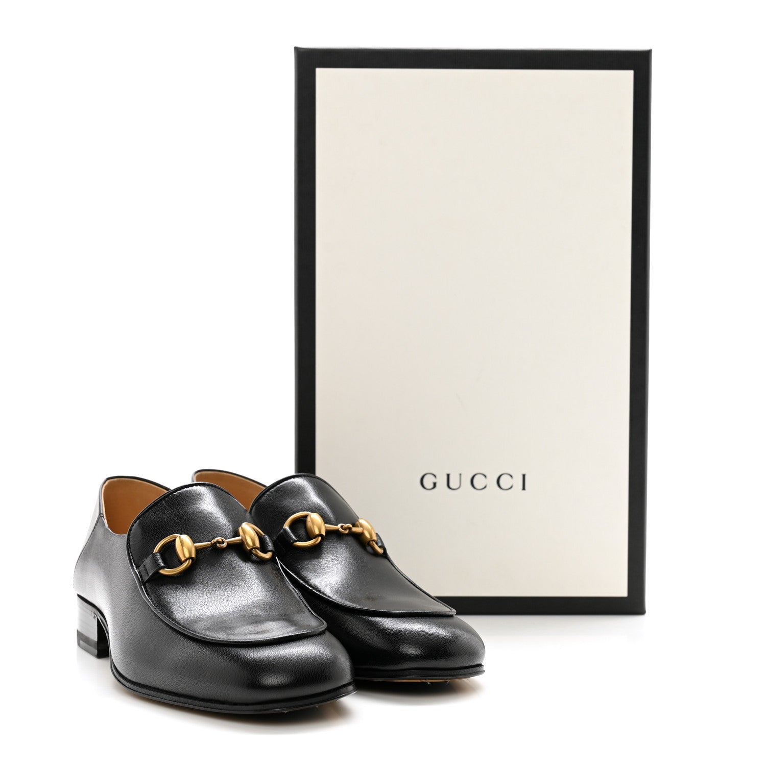 Gucci Goatskin Womens Horsebit Mid-Heel Loafers 35 Black 12 of 12
